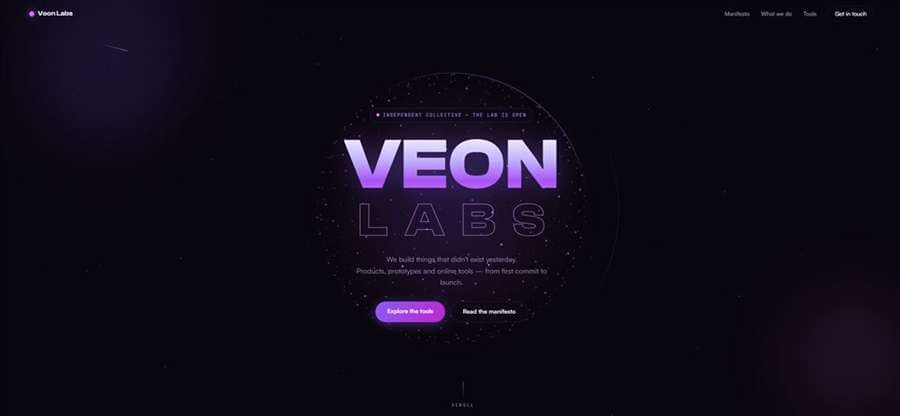 Aperçu du site Veon Labs